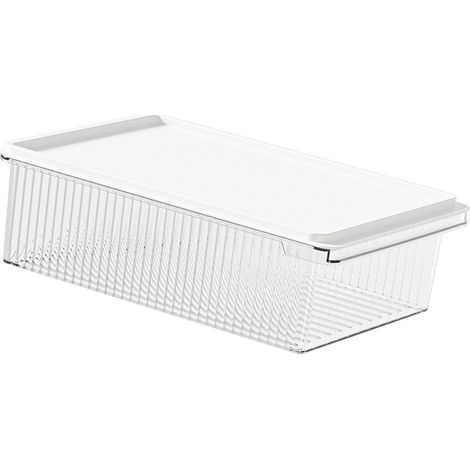 Boîte de Conservation Hermétique, Boîte Plastique avec Couvercle, Organisation du Frigo, Conservation Fraîcheur, 4L, pour Viande et Légumes (1/5)