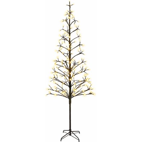 vidaXL Albero di Natale con luci LED Nero 240 cm Acciaio 268 LED (1/5)