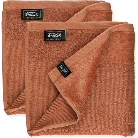 SCHÖNER WOHNEN serviette SENSE - Lot de 2 50x100 cm, rouille