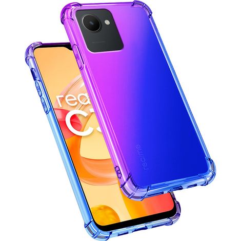 Fallfeste Schutzhülle mit Farbverlauf für Realme C30 / Narzo 50i Prime, Lila / Blau (1/4)