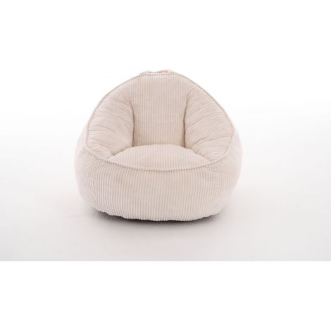Sitzsack Für Kinder, Ergonomische Gebogene Form mit Rücken- und Taillestütze, Cord, Beige (1/5)