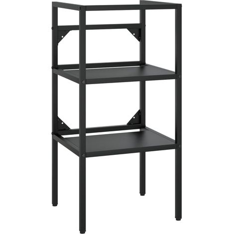 Cadre de lavabo de salle de bain 40 x 38 x 83 cm fer noir (1/5)