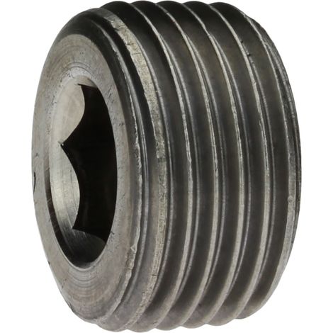 Reidl DIN 906 Verschlussschrauben mit Innensechskant, kegliges Gewinde, Feingewinde M 30 x 1,5 x 12, A4 blank