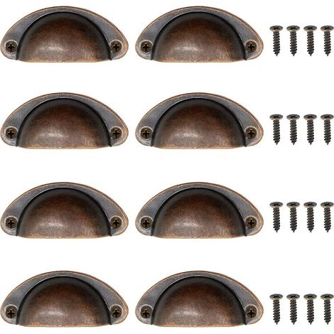 pieces of old-fashioned handles, antique furniture handles, semi-circular drawer handles, kitchen cabinets, wardrobes, doors (1/2)