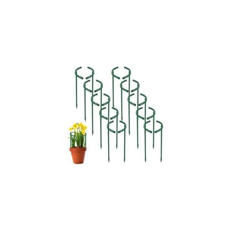 Supports pour plantes d'intérieur, lot de 20, supports ronds et réutilisables, adaptés aux rosiers, pivoines, lys et plantes grimpantes. (1/5)