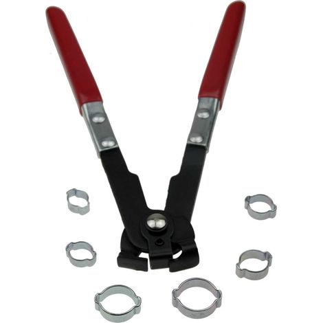 125 fascette stringitubo a 2 orecchie, assortimento di fascette da 8-20 mm e pinza per fascette, ideali per tubi di raffreddamento e tubi del carburante (1/3)