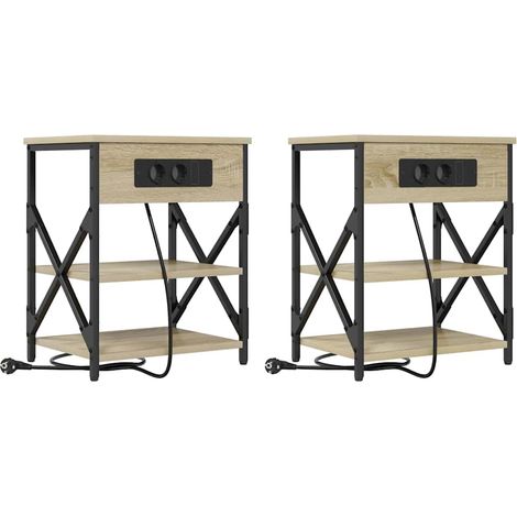 Maison Exclusive - Nachttisch 2 pcs Sonoma-Eiche 41 x 31 x 51 cm