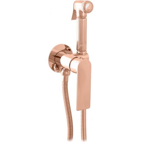 Mitigeur bidet mural NIL en laiton rose gold poli avec arrêt sur la douchette (1/2)