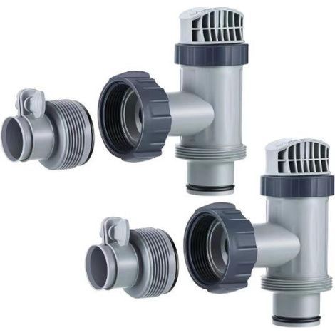 Vanne à piston hors sol, 2 pièces - avec deux adaptateurs B, raccord de tuyau pour vanne à piston de piscine (1/5)