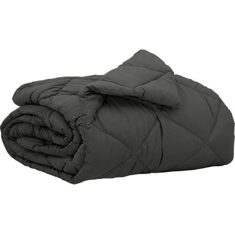 Couette d'été simple en duvet, gris anthracite, 200 x 135 cm, microfibre. (1/5)