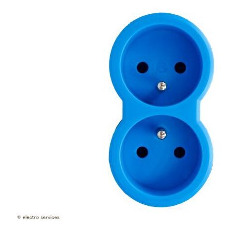 Fiche multiprise 2x2P+T frontales Legrand Finition: Bleu - Fiche multiprise 2x2P+T frontales Legrand Finition: Bleu (1/2)