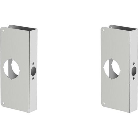 2 plaques de renfort de serrure et de porte en acier inoxydable pour portes de 1-3/8 po d'épaisseur, finition acier inoxydable pour le renforcement (1/5)