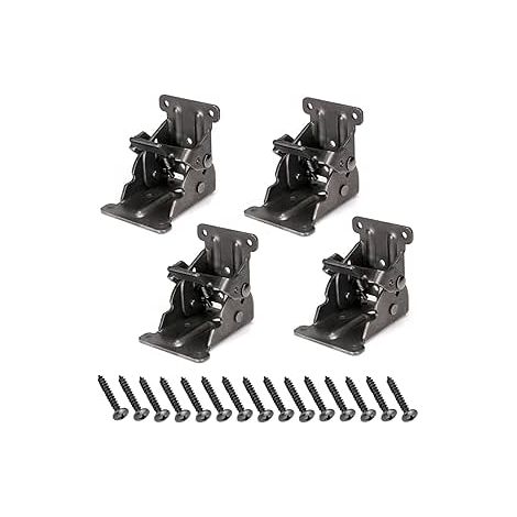 4 Pcs Charnière pliante autobloquante 90, support pliable, verrouillage extension table support d'étagère pliable en tôle d'acier pour table de travail (1/5)