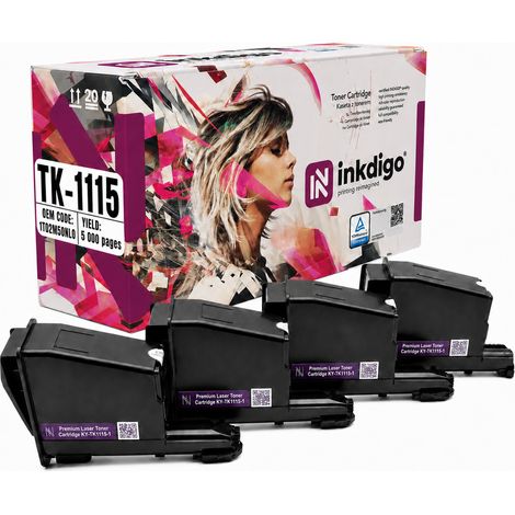 Tóner Inkdigo TK1115 compatible con Kyocera FS-1041, FS-1220MFP y FS-1320MFP. Certificado por TÜV. (1/5)