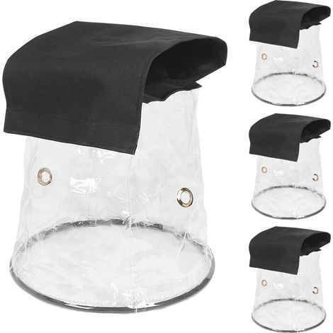 Lot de 4 housses de pluie étanches pour éclairage de scène, mini tête led à DEL à suspendre, accessoires étanches à la pluie et à la poussière transparents