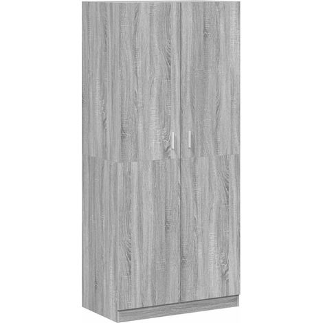 Maison Exclusive - Kleiderschrank Grau Sonoma 90x52x200 cm Holzwe