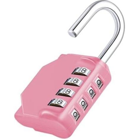 ZHEGE - Combinaison de combinaison de 4 chiffres pour l'extérieur, cerradura scolaire, cerraduras de gymnasio (rosa) (1/5)