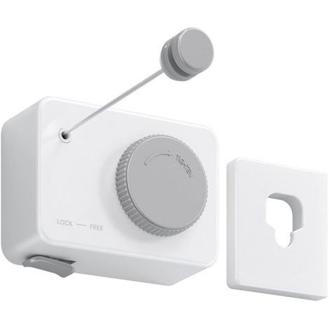 Corde à Linge Rétractable - Fixation Murale avec Réglage de Longueur (4,2m) et Anti-Affaissement, Résistante au Vent/Pluie pour Intérieur & Extérieur, Blanc (1/4)