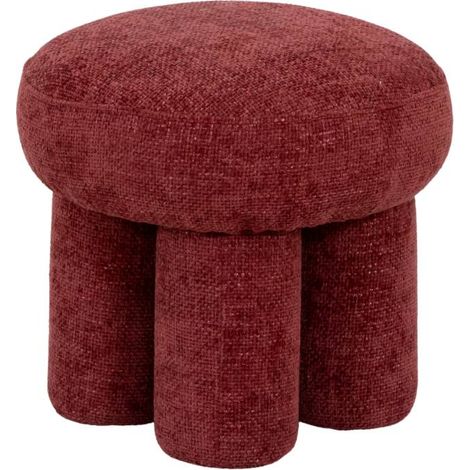 Petit tabouret en tissu fuchsia Toby (1/5)