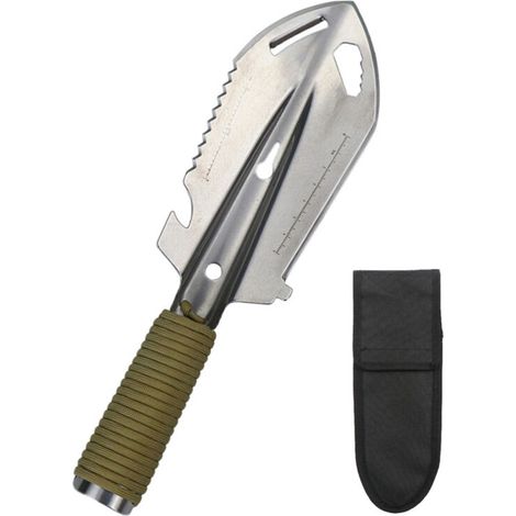Pelle Multifonction en Acier Inoxydable Portable pour Jardin Randonnée Camping Léger avec Pochette (1/5)