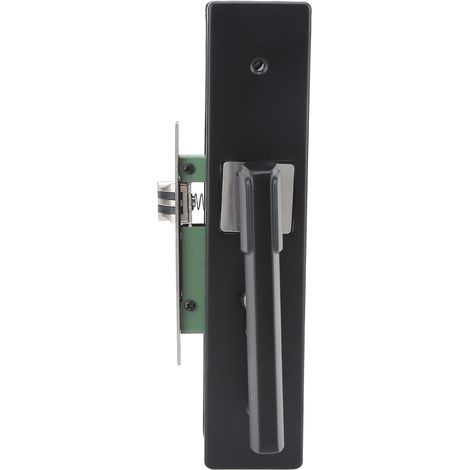 Poignée de porte en alliage d'aluminium, verrouillage sécurisé avec clés, design courbé ergonomique, finition noir mat antioxydant, pour chambre et bureau (1/4)