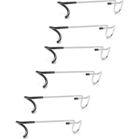 Lot de 6 crochets antidérapants pour étagères de garage, lanternes de camping, mangeoires à oiseaux et poteaux d'étagères,250mm (1/5)