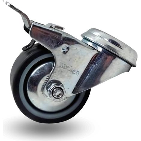 Rueda giratoria, juego de ruedas, freno, 100 mm, 90 kg, BDPE 1005, termoplástico (1/5)