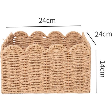 Paper rope storage basket for dirty clothes, linens, serving utensils, lightweight storage organizer for snacks and clothes (24x24x14CM) (1/5)