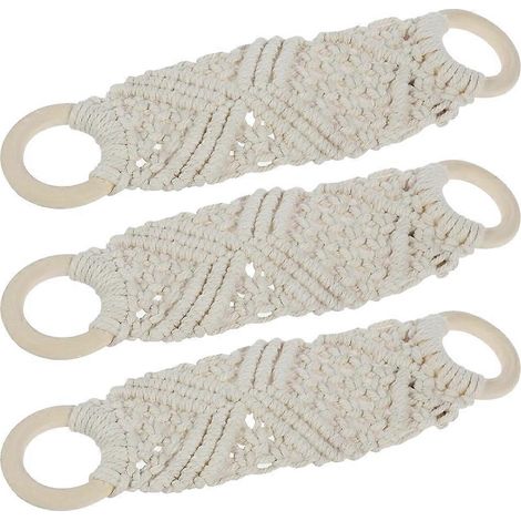 Lot de 3 porte-torchons au crochet, porte-torchons de cuisine suspendu en macramé avec anneau. (1/5)