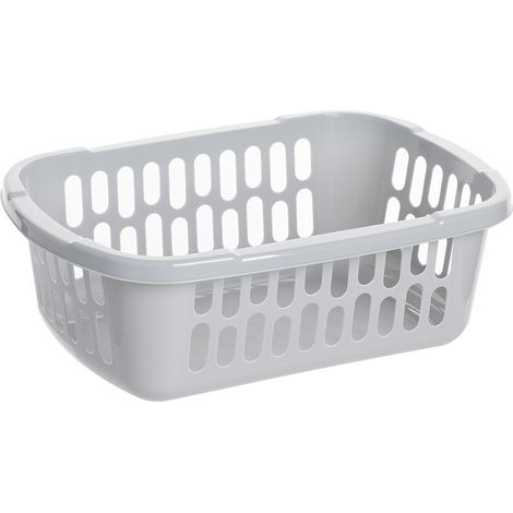 CESTA PLÁSTICO GRANDE 34X24CM GRIS -JAG
