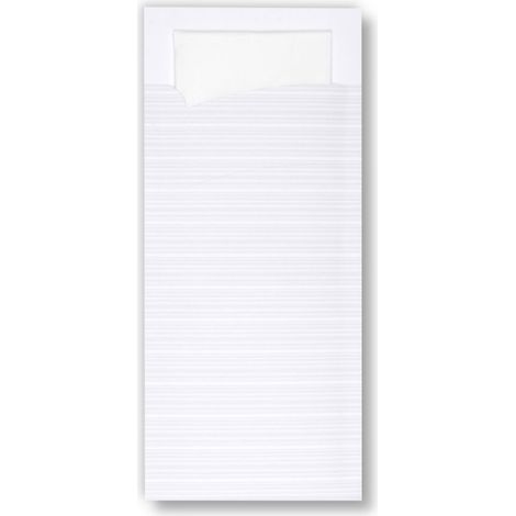 Besteckkasten aus Papier mit Serviette, weiß, 100 Stück.