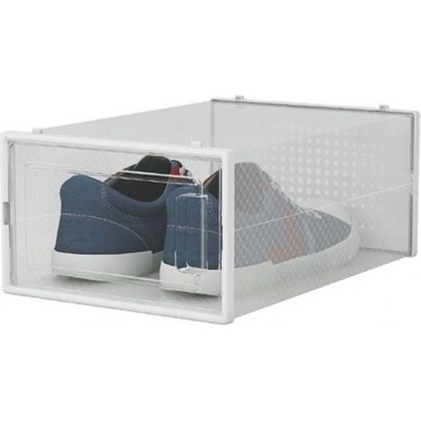 Cleafe - Box Contenitore Per Scarpe Calzature Scatola Portascarpe 33.4x23x14.5cm Trasparente 87646 - (1/5)
