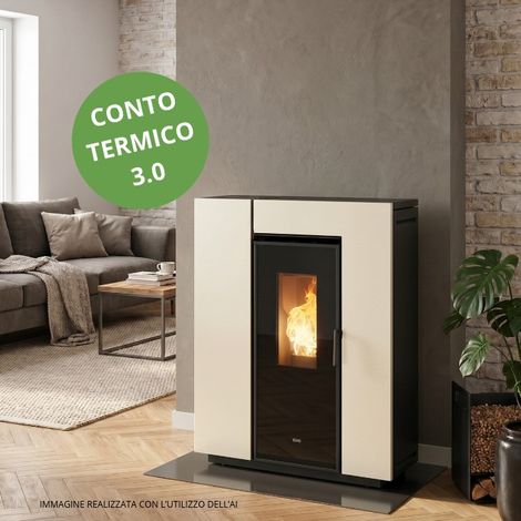 Stufa a pellet slim Klin 80S Klover da 8,2 kW con wifi (1/5)