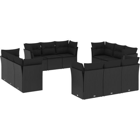 Maison Exclusive - Set de sofás de jardín 12 piezas cojines ratán (1/5)