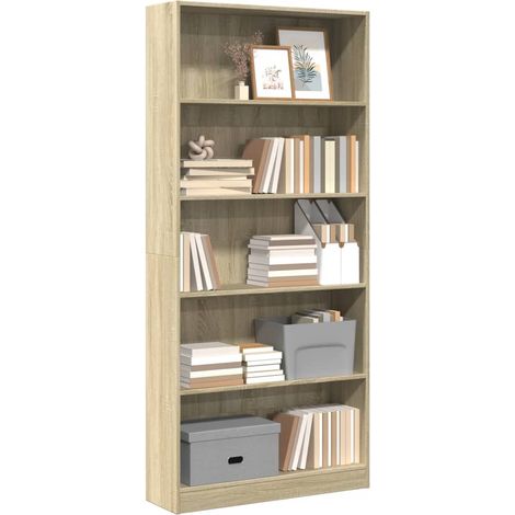 Bücherregal Sonoma-Eiche 80 x 24 x 176 cm Holzwerkstoff
