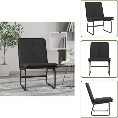 Sedia in metallo - vidaXL Sedia Lounge Nera 54x75x76 cm in Similpelle - Sedia con schienale imbottito