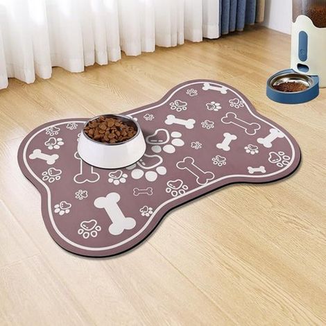 Tapis d'alimentation pour chiens et chats, taille XXL 50 x 80 cm, récupérateur de nourriture et d'eau, tapis en terre de diatomées, système de fixation rapide (1/5)