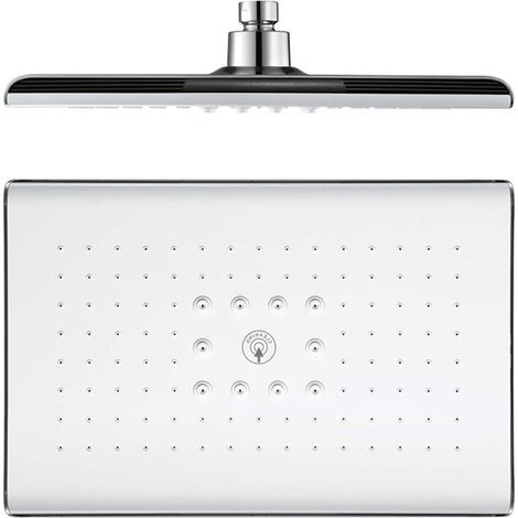Tête de Douche, Rectangle Pommeau Douche Fixes ABS Tête de Douche Pluie Economie d'eau Haute Pression Pomme de Douche Pluie, G1/2" Connexion,Blanc