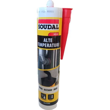 Mastice Silicone Alta Temperatura ROSSO SOUDAL resistente al calore Stick 310 ml (1/4)