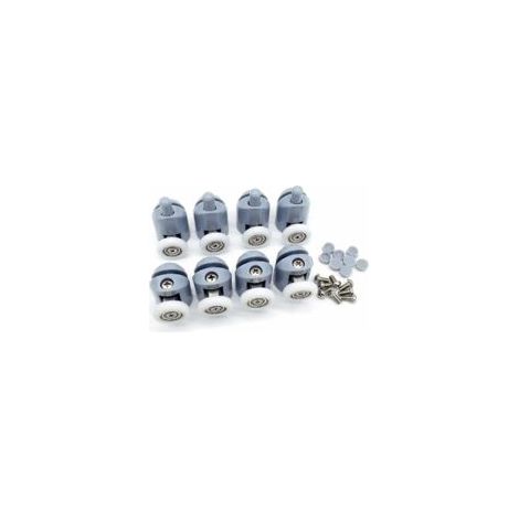 Set mit 8 Duschkabinenrollen – Ersatzteile für Duschkabinen – 4 obere Rollen + 4 untere Rollen – 23 mm – Crezuo (1/4)