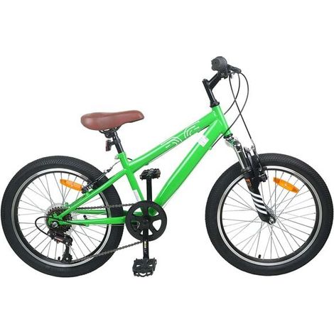 VTT 20 pouces à 6 vitesses, vert, adapté aux enfants de 5 à 8 ans