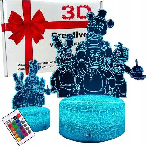 FNAF Five Nights at Freddy's LED-Nachtlicht für Kinder + Fernbedienung