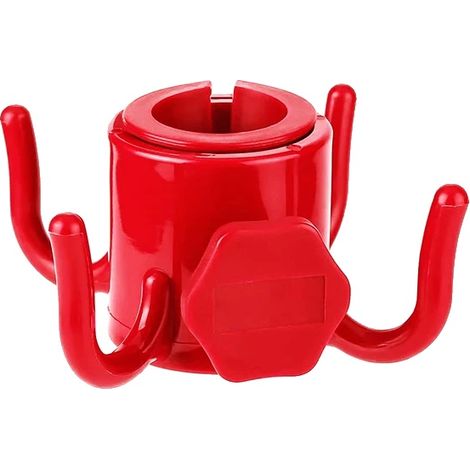 Ganci per ombrellone, installazione senza attrezzi, struttura robusta in plastica, colore rosso (1/2)