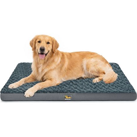 Lit orthopédique pour chien 107x76cm, imperméable, lavable, mousse à œufs, gris
