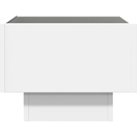 Comodino con specchio LED 40 x 40 x 30 cm derivati del legno vetro bianco DEC033125