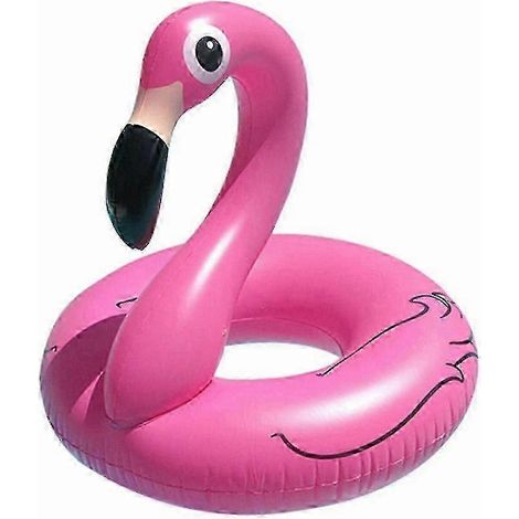 Bouée gonflable en forme de flamant rose, de couleur rose, pour une utilisation en piscine et à la plage en été un accessoire flottant conçu pour les activités nautiques récréatives.-AquaForge (1/5)