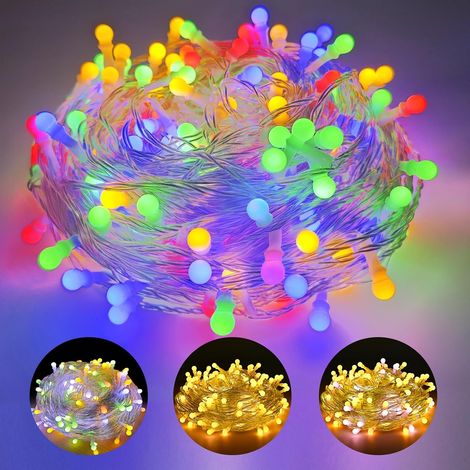 Guirlande lumineuse, 8 Modes 20M 200LED Lumières de Noël, IP44 Étanche Fairy Lights avec Prise, Guirlande LED Extérieure et Intérieur pour Décoration Mariage, Chambre, Fête (Blanc Chaud) (1/5)