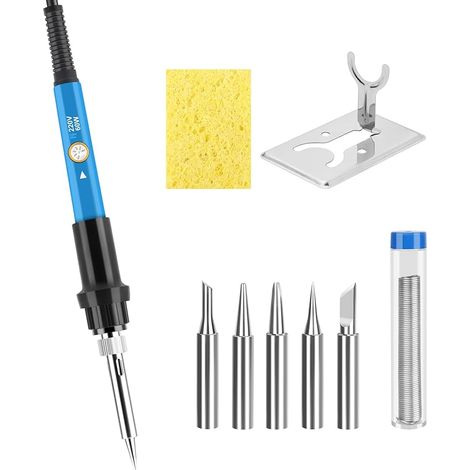 60W Precision Digital Soldering Kit 220℃480℃ Adjustable Temperature Electric Welding with ON/OFF Switch, 5 Replacement Tips for Daily Soldering Repair (1/5)
