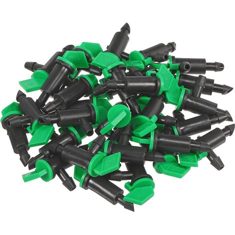 Lot de 30 goutteurs à drapeau – Système d'irrigation de jardin, amovible, contrôle du débit et émetteur de goutte, appliquer sur les arbres de pelouse (12 gallons par heure, vert et noir) H680 (1/4)