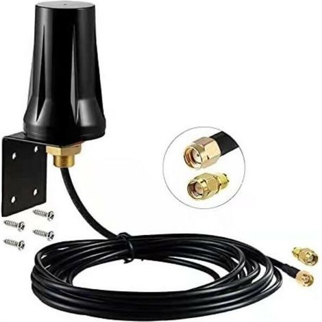 Antenna esterna 4G LTE SMA maschio MIMO 5dBi omnidirezionale impermeabile per router mobile 4G LTE, gateway, modem cellulare, telecamera da pista